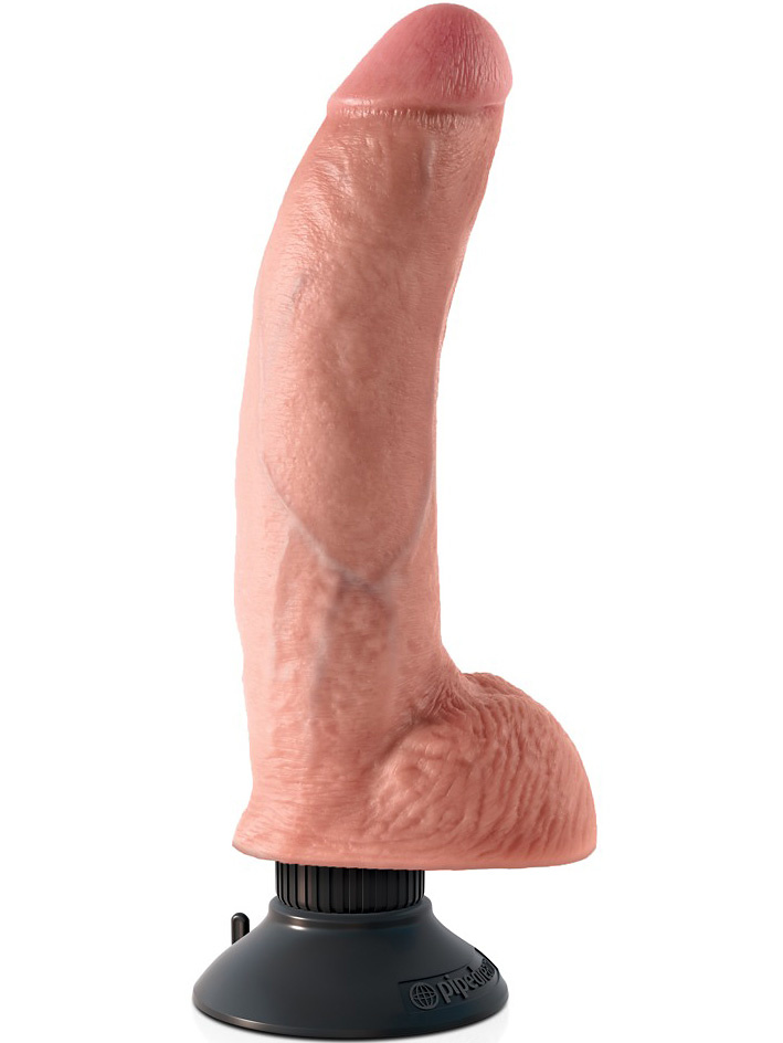 Vibrating Dildo with Balls, 23 cm
