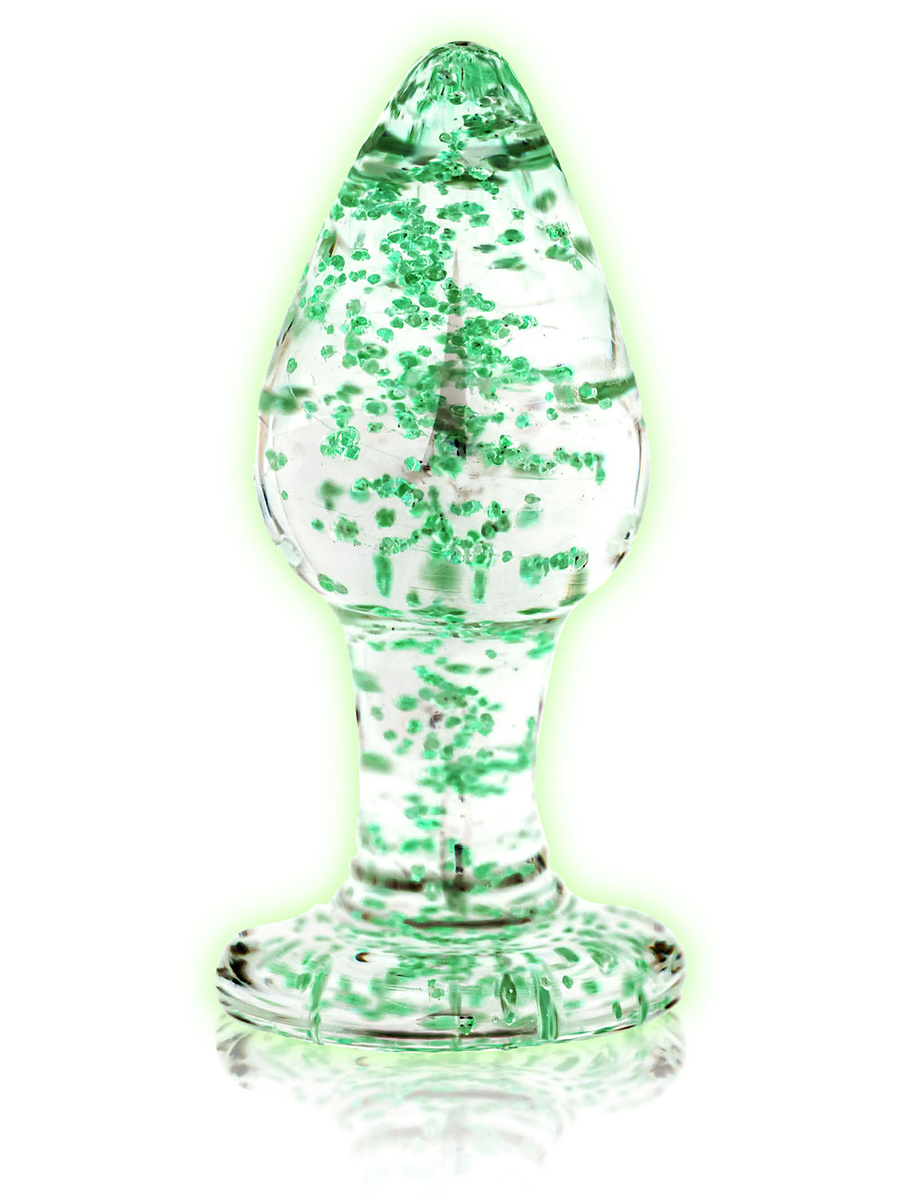 Glow in the Dark, Glass Butt Plug, Small