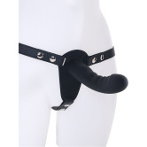 Dual Vibrating Silicone Ribbed Strap-On
