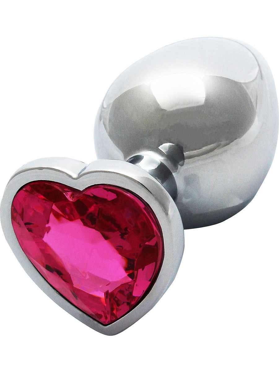 Heart Gem Metal Butt Plug, Medium